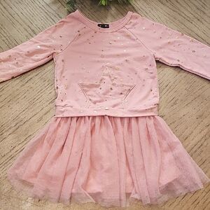 Zunie Pink Dress with Gold Stars Size 6